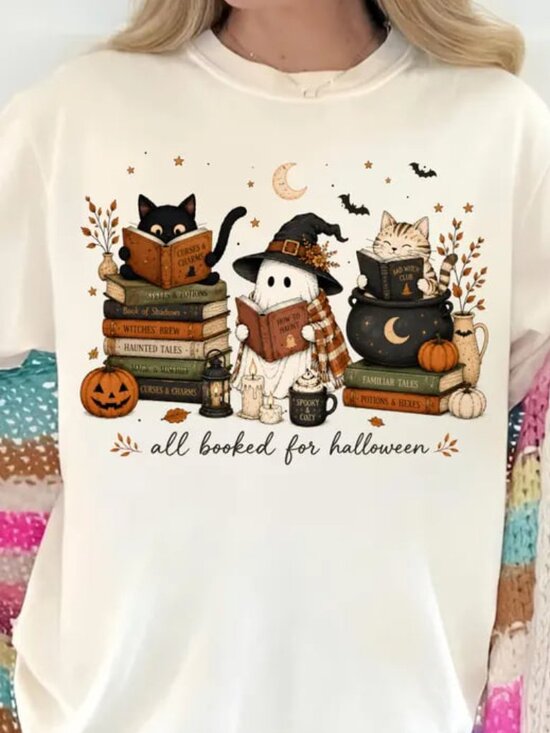 Tops - Cute Halloween Book Shirt, Book Lover Shirt, Halloween Book Tee